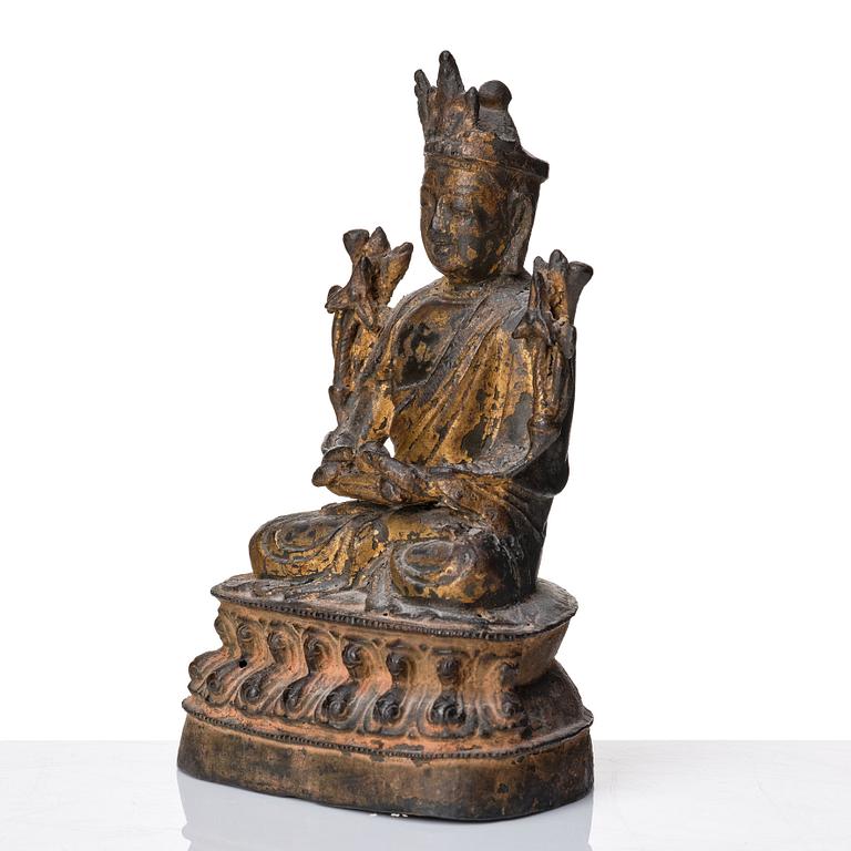 Bodhisattva, brons. Sen Mingdynasti (1368-1644).