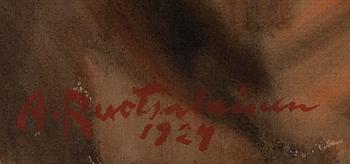 ALFRED RUOTSALAINEN (SUOMI), vesiväri, sign. ja päiv. 1924.