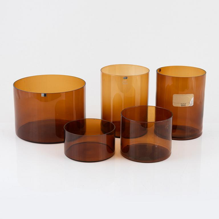 Twelve glass bowl and vases, Arabia, Finland.