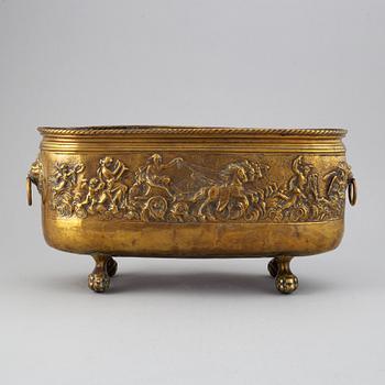 A 19th century brass jardiniere.