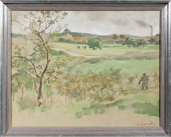 Lotte Laserstein · LOTTE LASERSTEIN, olja på pannå, sign.