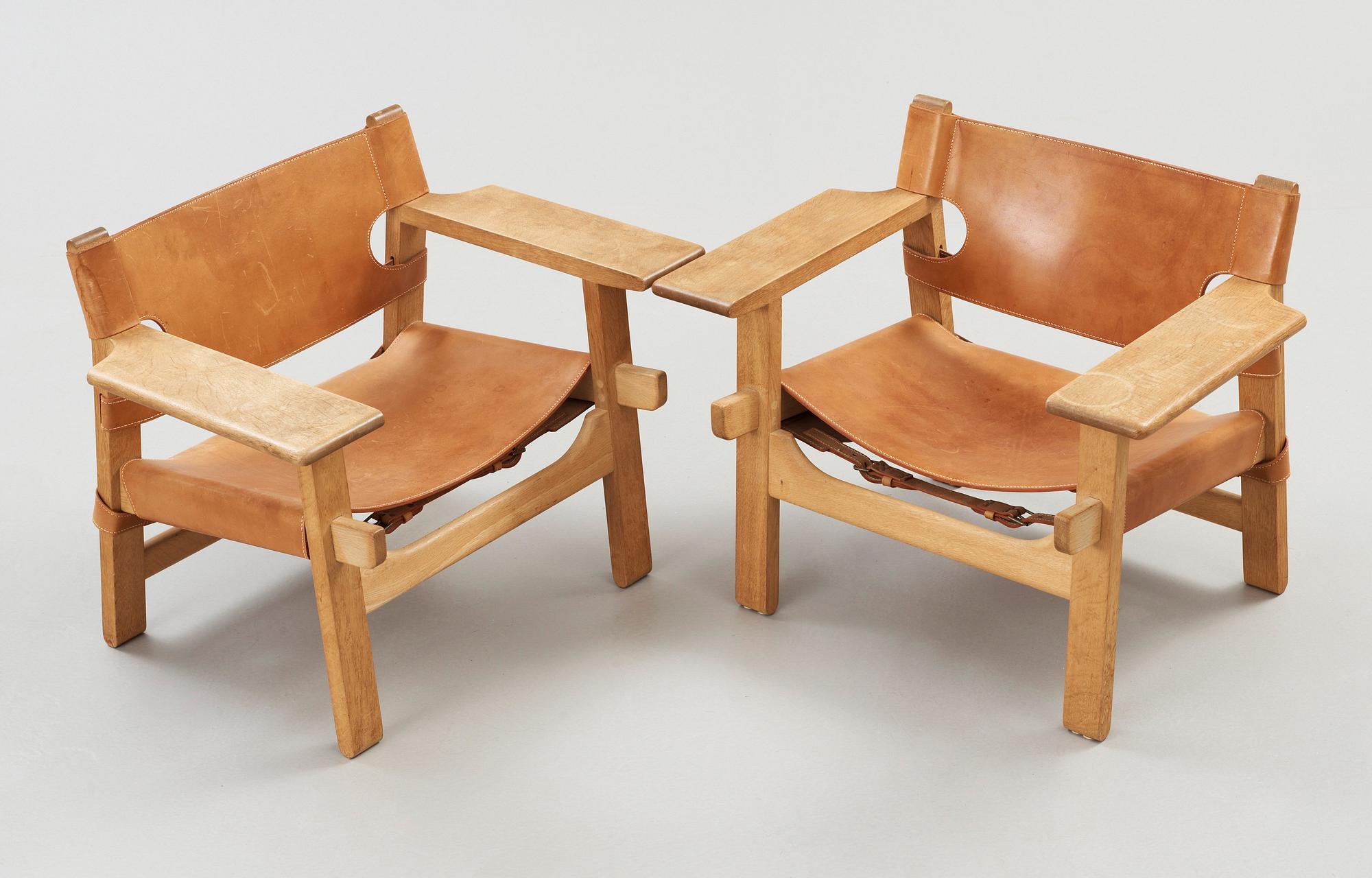 BØRGE MOGENSEN, fåtöljer, ett par, "Spanska stolen", Frederica stolefabrik, Danmark, modell nr 226.