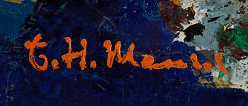 HELMUT MANTEL, olja på pannå, signerad.