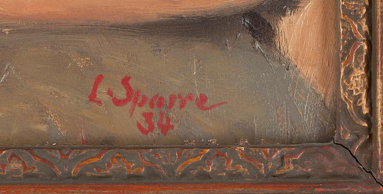 LOUIS SPARRE, olja på pannå, sign o dat -34.