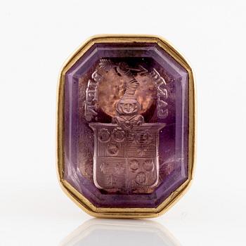 Sigill, guld med ametist, 1800-tal,