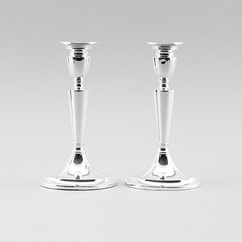 LJUSSTAKR, 1 par, sterlingsilver, Danmark, 1900-talets andra hälft.