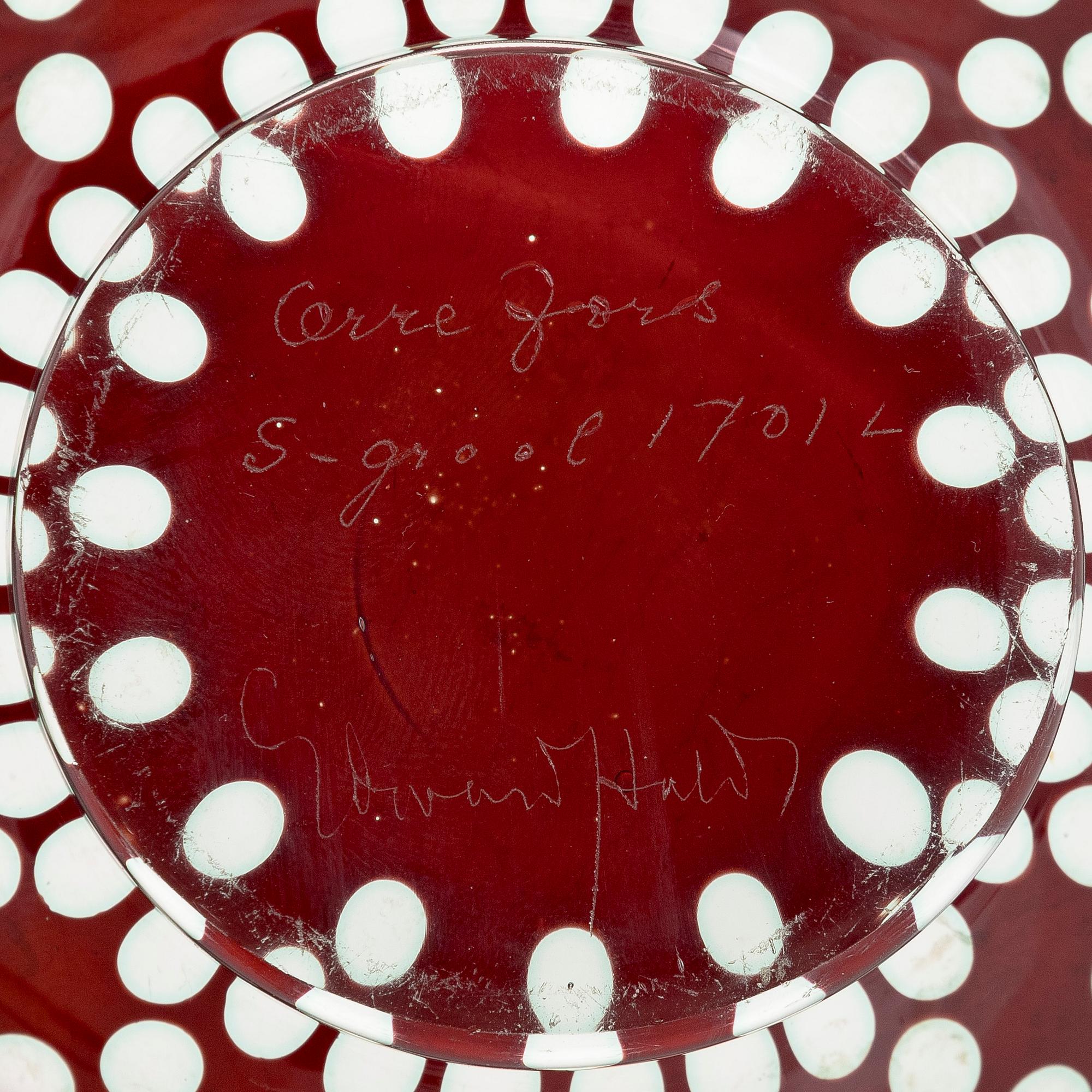 Edward Hald, a 'Graal' glass vase, signed Orrefors, S-graal 1701 L Edward Hald.