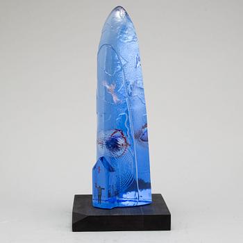 BERTIL VALLIEN, skulptur, "The sky is the limit", glas, Kosta Boda, signerad B. Vallien.