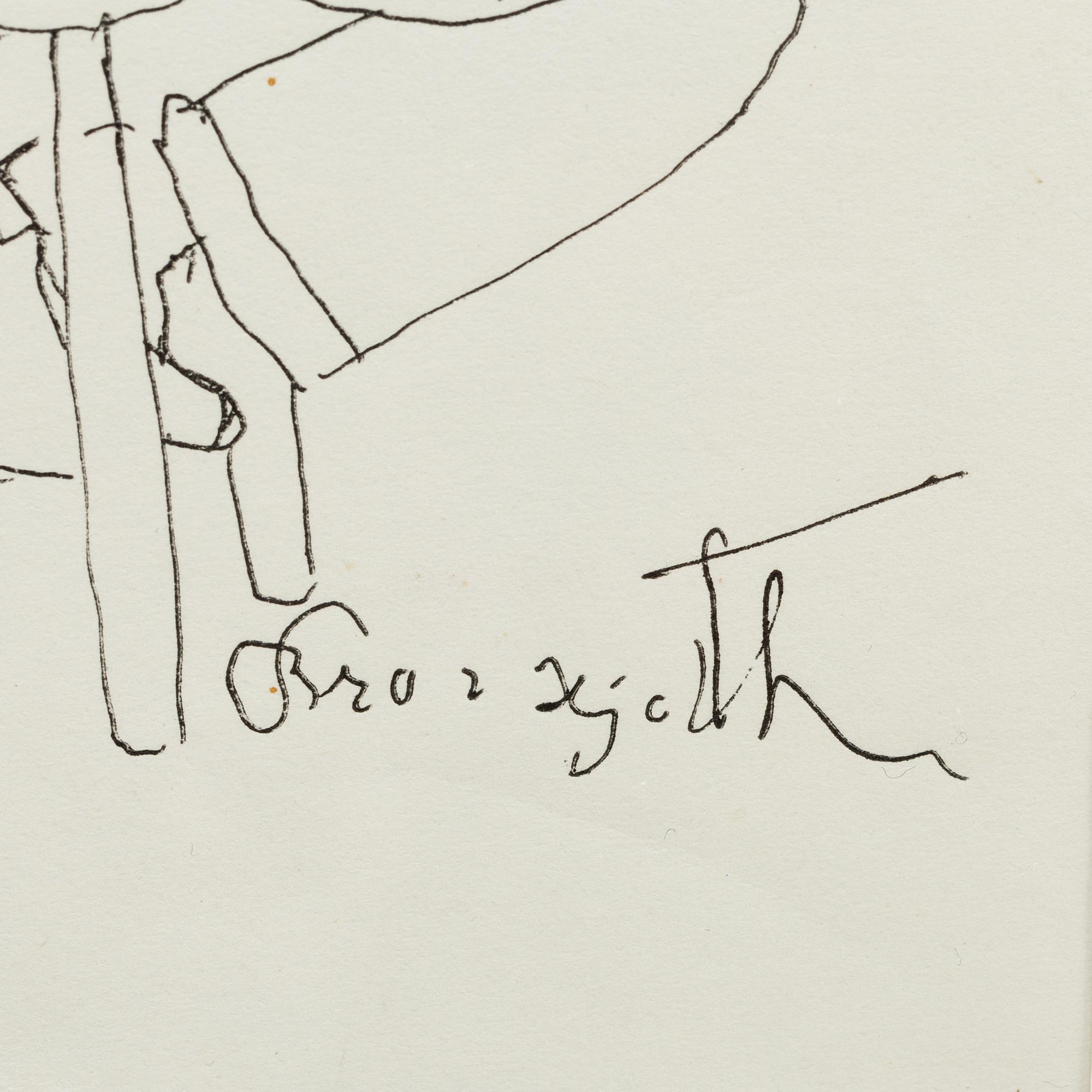 A pencil by Bror Hjorth, signed.