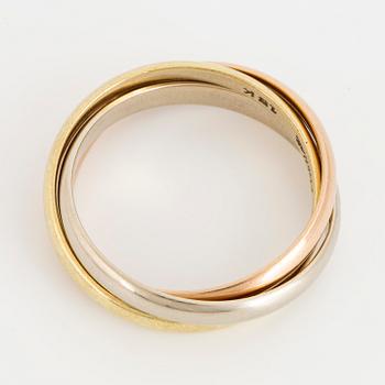 Cartier Trinity ring, 18K gold in three colours.