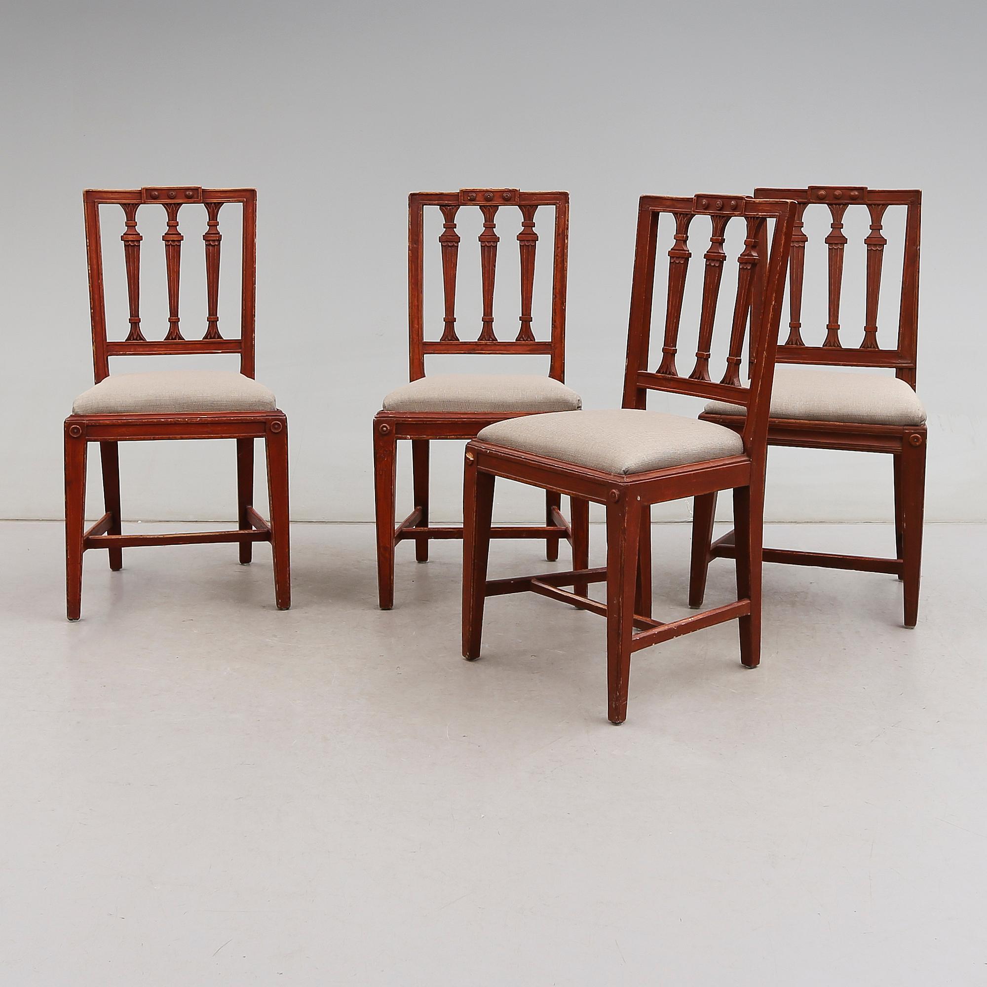 STOLAR, 4 st (3+1), gustavianska, 1700-/1800-tal.