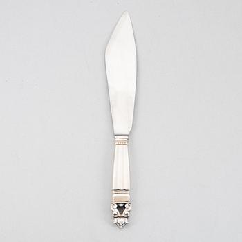 Johan Rohde, a 'Konge/Acorn' sterling silver cake knife, Georg Jensen, Denmark, after 1945.