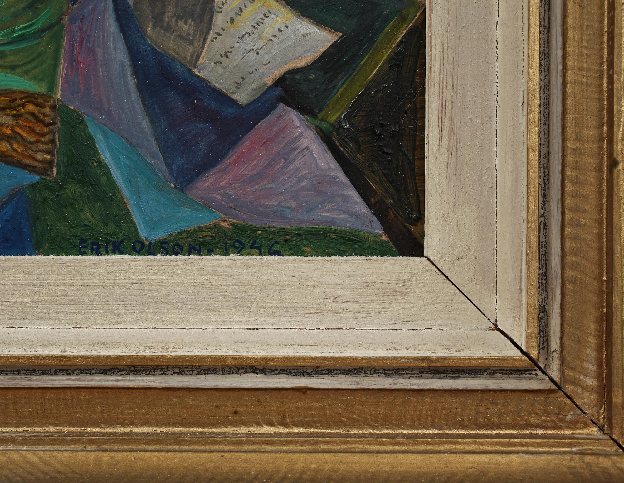 ERIK OLSON, olja på pannå, sign o dat 1946.