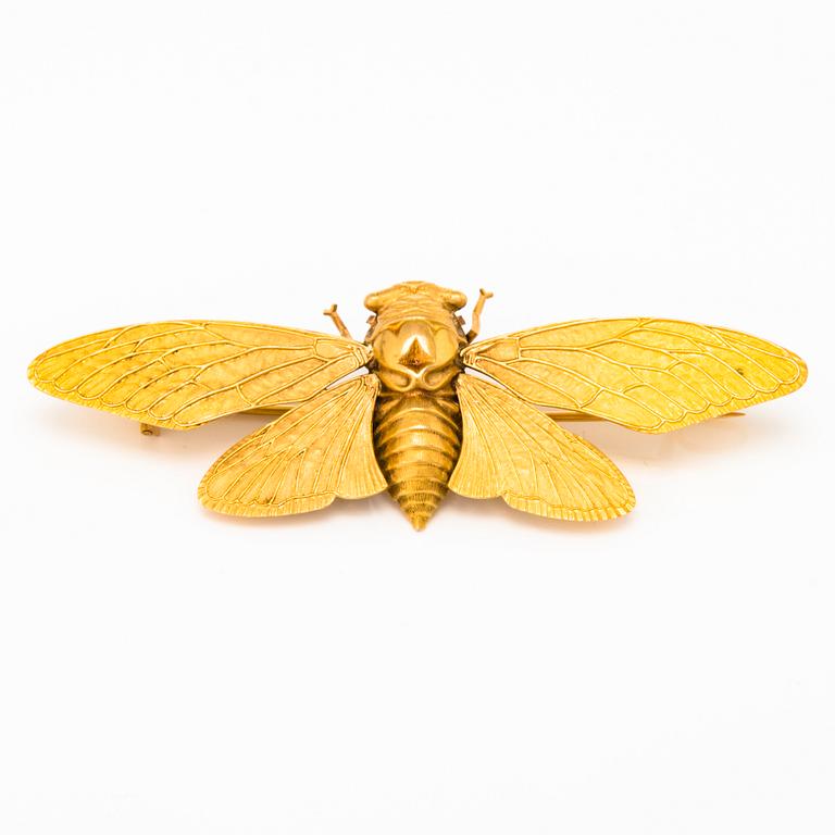 A 18K gold brooch marked Guiraud, Nimes. Late 19th century.