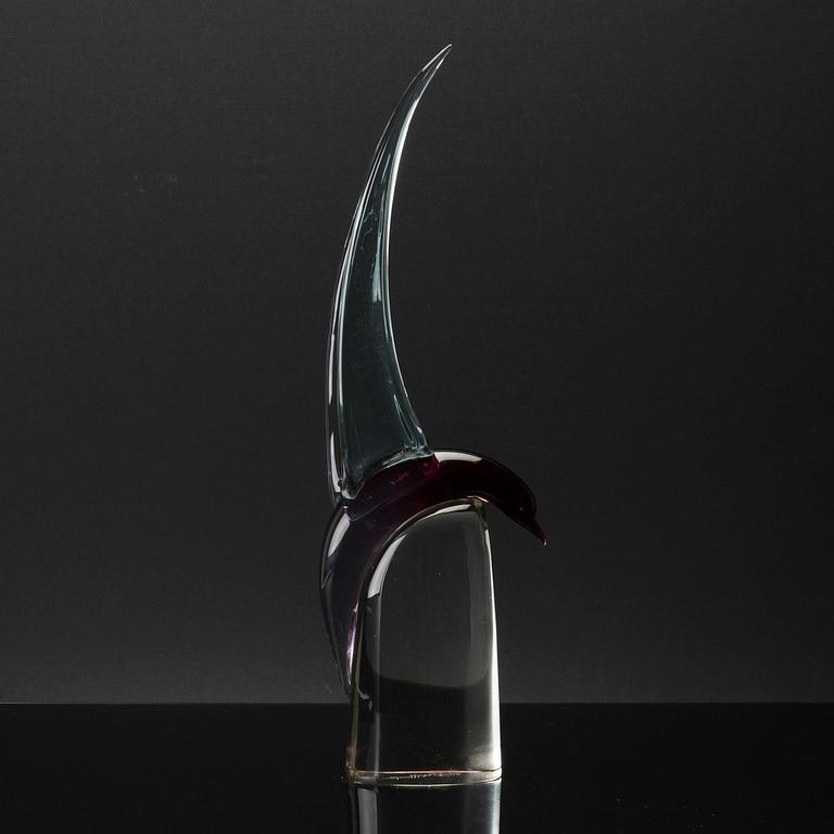 LIVIO SEGUSO, figurin, glas, signerad Murano 1900-talets andra hälft.