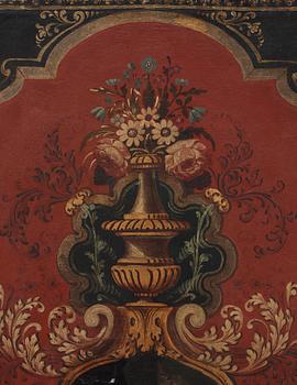 VIKSKÄRM, 4 delar, 1700-/1800-tal. Olja på duk.
