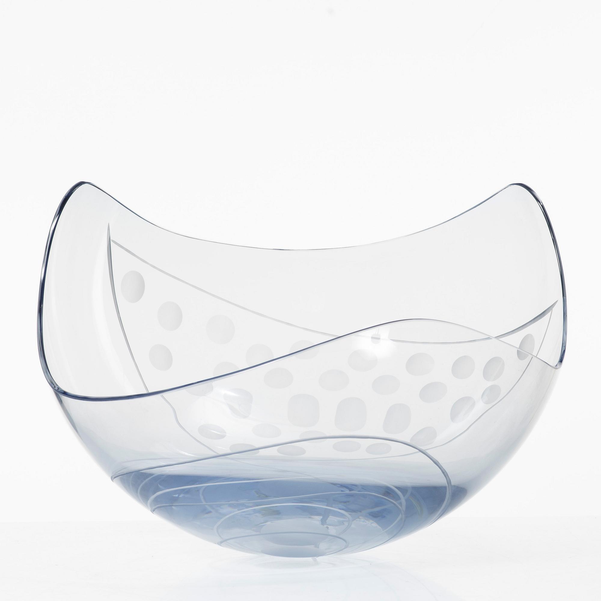 Helén Krantz, skål, glas, unik, Orrefors 2001.