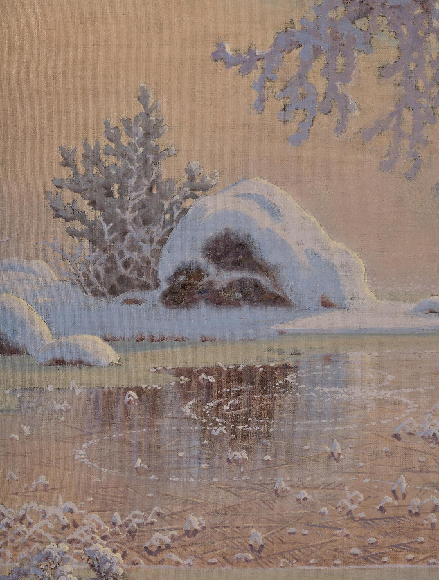 Gustaf Fjaestad, Hoarfrost at dawn.