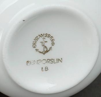 SERVIS, benporslin, 91 delar, "LB", Stig Lindberg, Gustavsberg, 1940-tal.