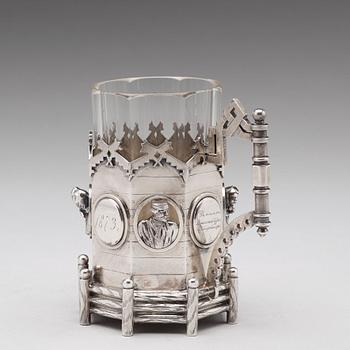 A Russian 19th centruy silver tea-glas holder, St. Petersburg 1873.