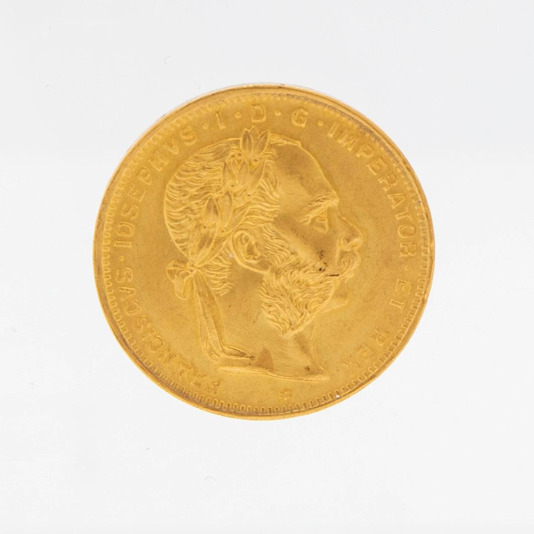 Gold coin 8 fl/20 fr, 1892 Austria/Hungary, Franz Joseph I.