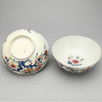 SKÅLAR, 2 st, porslin, Kina, 1700-tal.