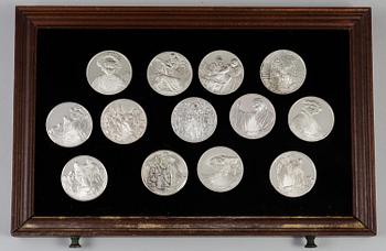 SAMLARMEDALJER, 50 st, sterlingsilver, "Rembrandt i silver", Franklin Mint AB, 1974.