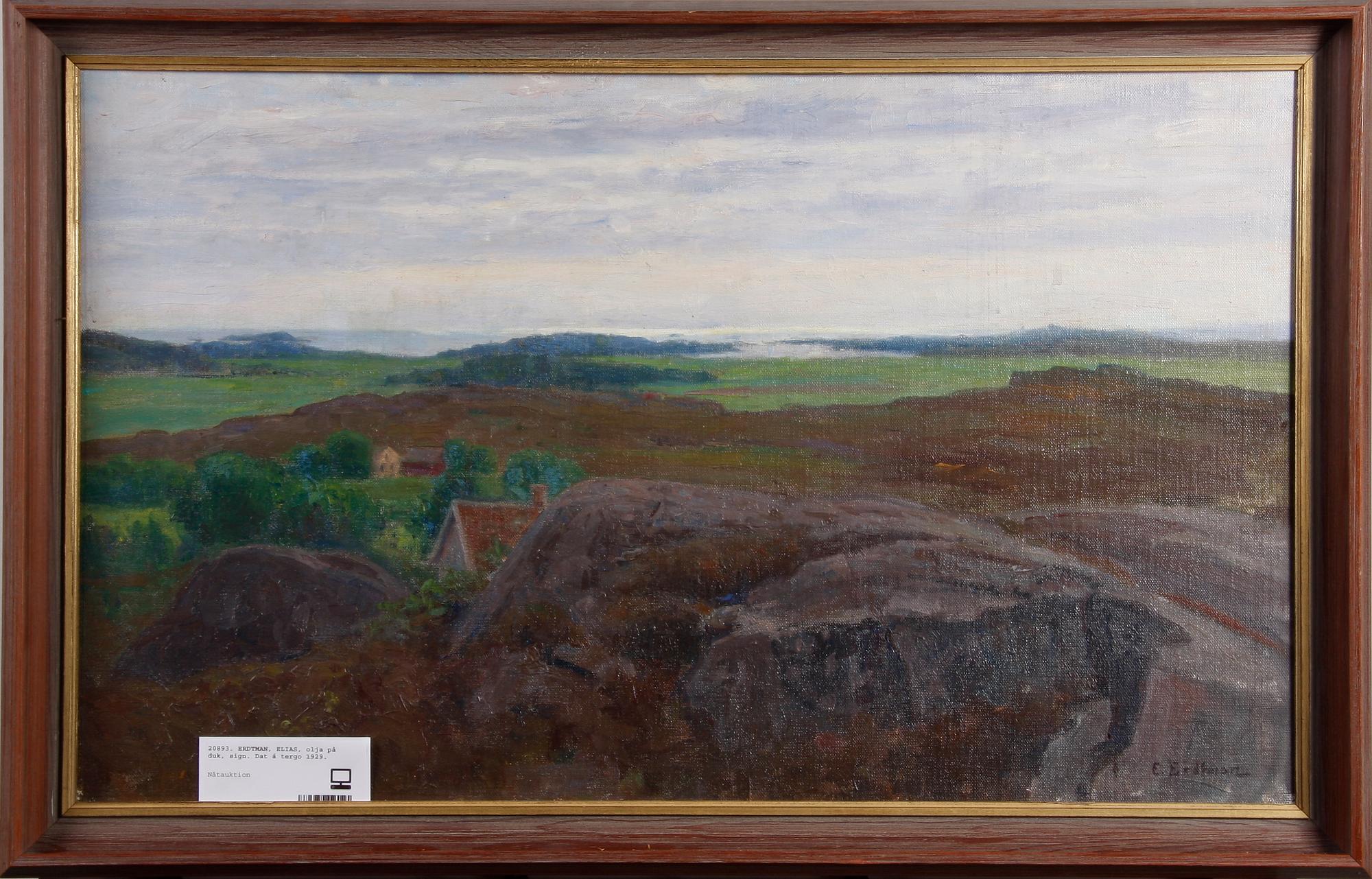ERDTMAN, ELIAS, olja på duk, sign. Dat á tergo 1929.