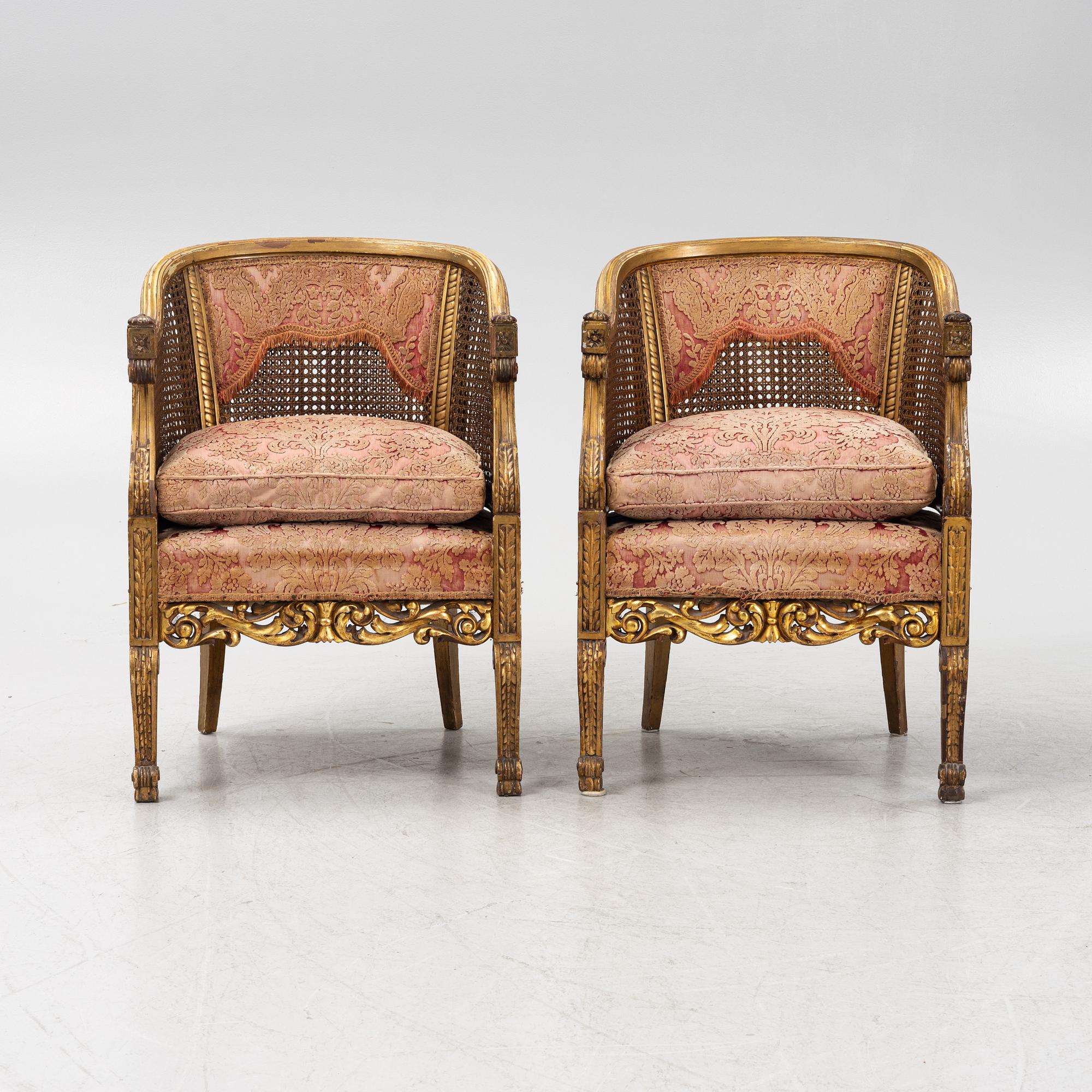 A pair of armchairs, 20th Century.