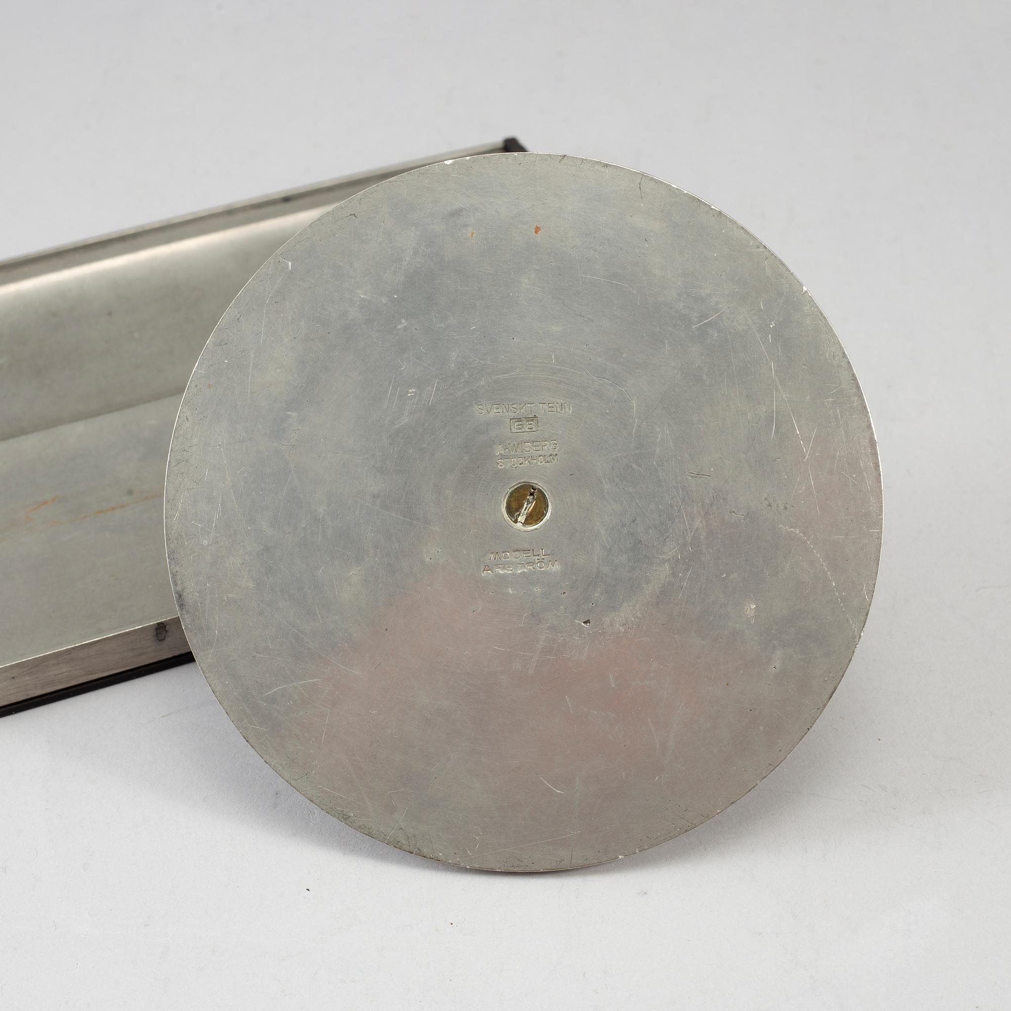 FOLKE ARSTRÖM, two pewter pieces, 1930's.