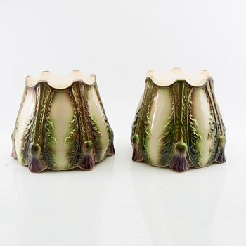 Outer casing a pair of Art Nouveau, Saint Clement France early 20th century stoneware.