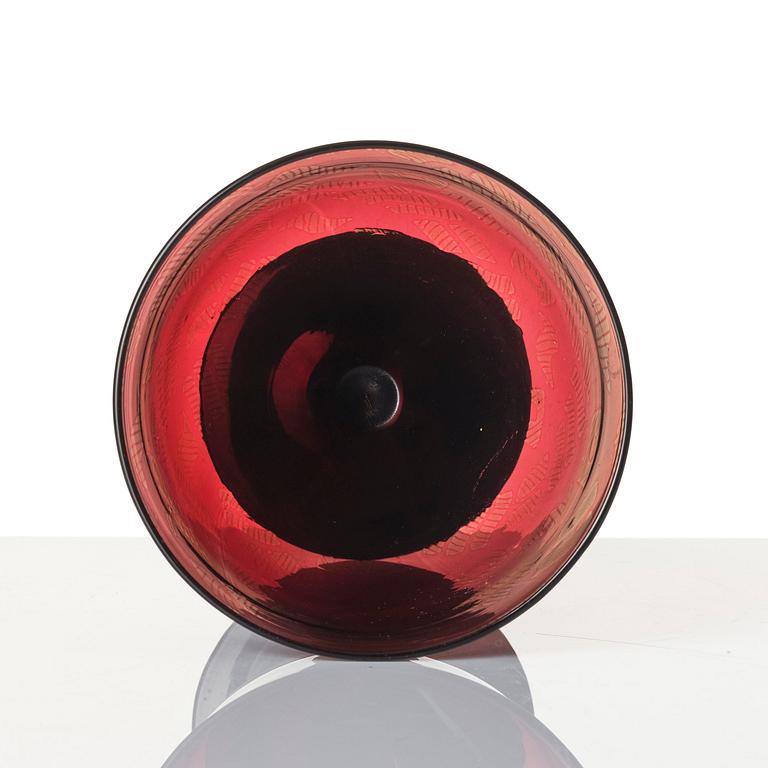 Edward Hald, a graal glass vase, Orrefors, Sweden, 1928.