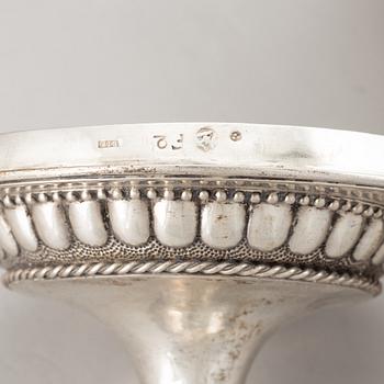 A Swedish pair of 18th century silver sugar bowls and covers, mark of Berndt Johan Frodelius, Marstrand 1788.