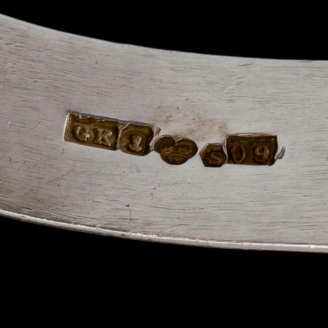 ARMBAND, silver med cabochonslipad sten, Kaplans, Stockholm, 1964-tal. Vikt 52 g.