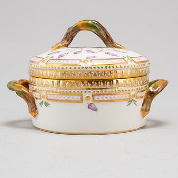 ROYAL COPENHAGEN, a 'Flora Danica' porcelain sugar bowl and cover, Deanmark 1963.