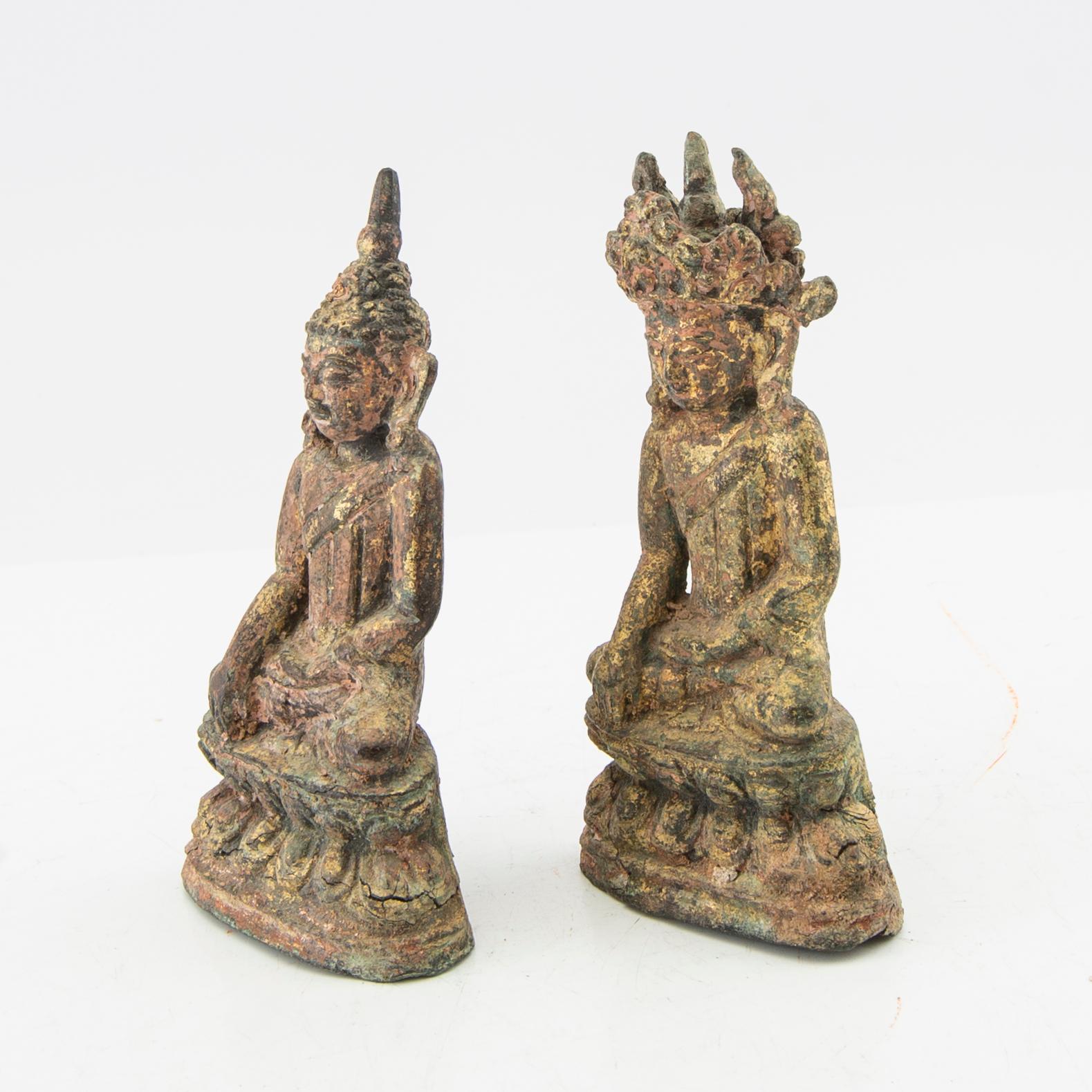 Buddha, 2 pieces, Southeast Asia, circa 1900.