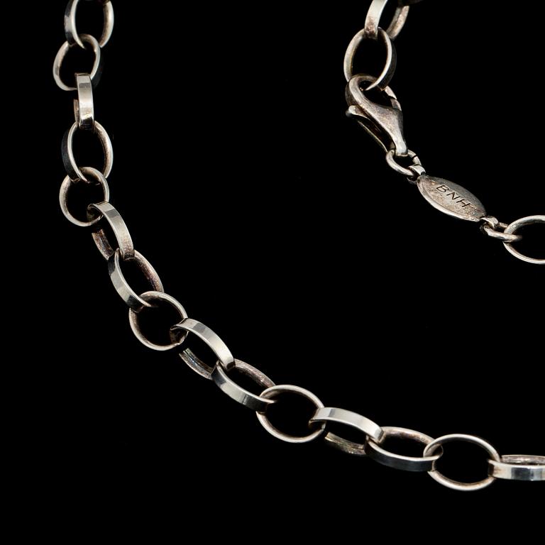ARMLÄNK samt HALSBAND, silver, 1900-tal. Vikt 54 g.