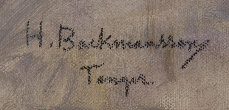 HUGO BACKMANSSON, öljy kankaalle, signeerattu, Tanger.