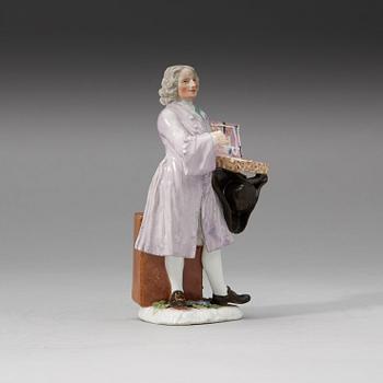 FIGURIN, porslin. Meissen, "Crie de Paris", 1745. Krimskramsförsäljaren.