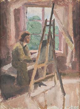 Marcus Collin, Konstnär vid staffliet.