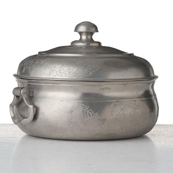 GRÖTSKÅL med Lock av Lars Fredric Moberg Strängnäs 1801 (1792-1803).