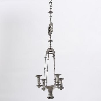Ferdinand Boberg, a pewter chandelier, Santessons Tenngjuteri, Stockholm 1904.