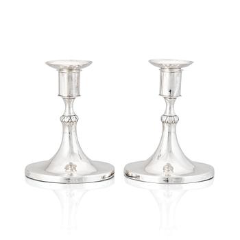 108. A pair of  Gustavian candlesticks, mark of Mikael Nyberg, Stockholm 1787.