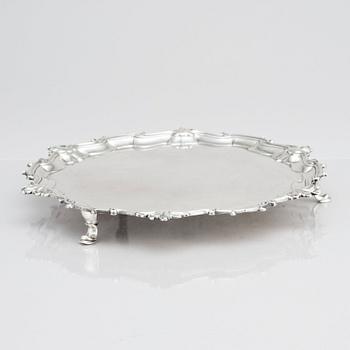 An English silver salver/plate, mark of Thomas Cooke II and Richard Gurney, London 1753.