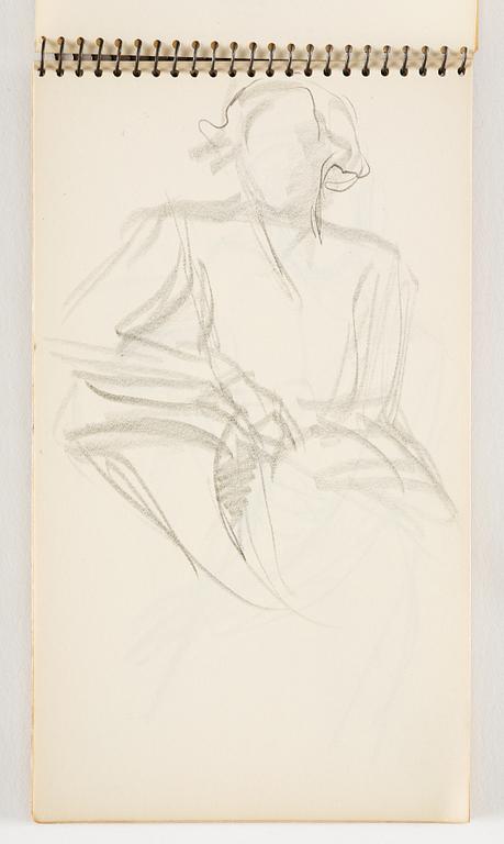 Lotte Laserstein, 4 skissböcker med blyertsteckningar.