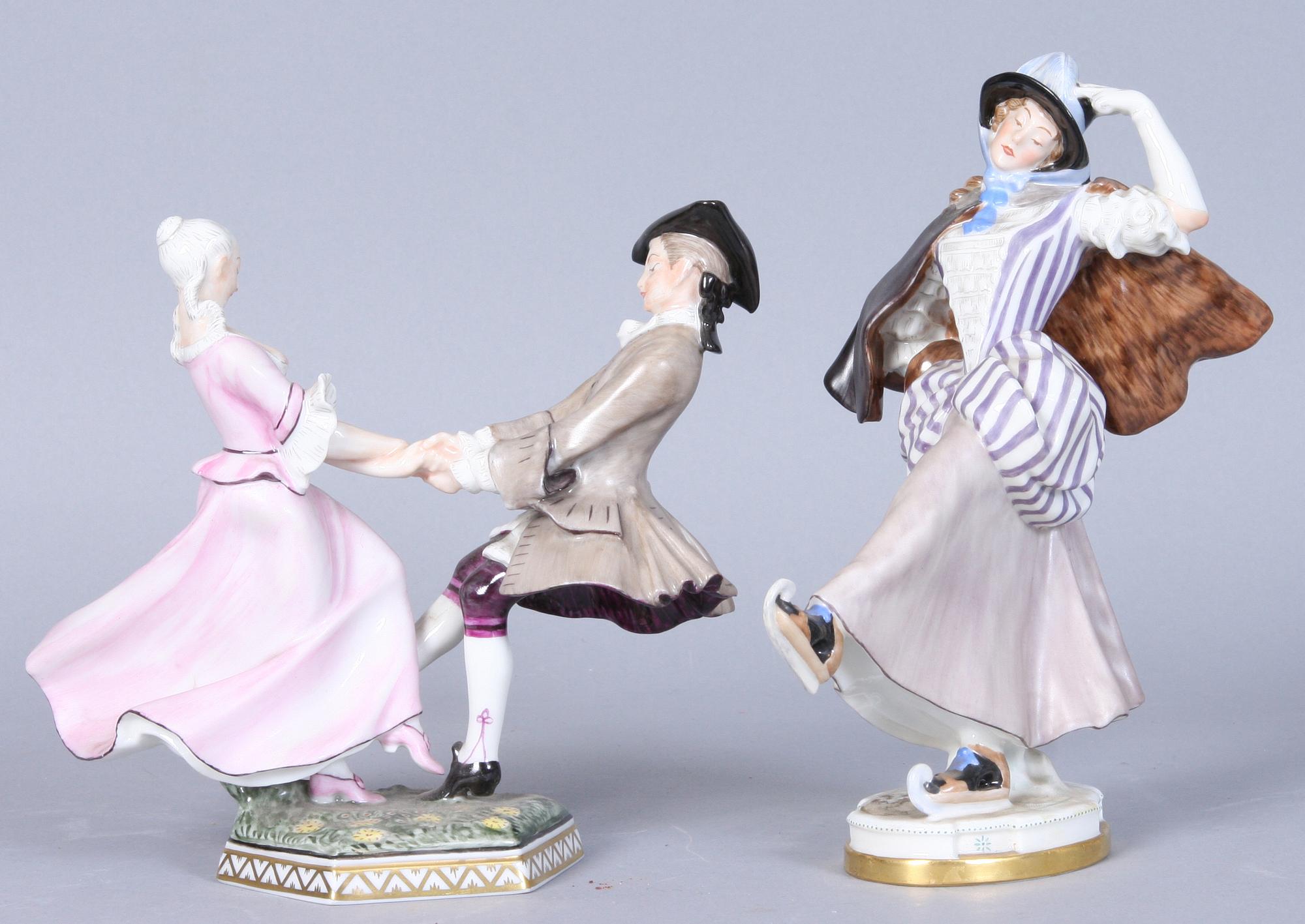 FIGURINER, 2 st, porslin, Bing o Gröndahl.