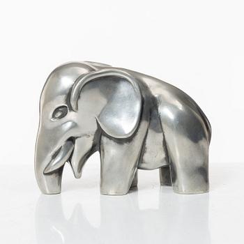Björn Trägårdh, a model A 1734 pewter sculpture of an elephant, Firma Svenskt Tenn, Stockholm 1984.