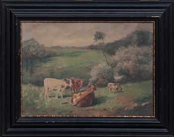 OKÄND KONSTNÄR, akvarell, otydligt sign, daterad 1897.