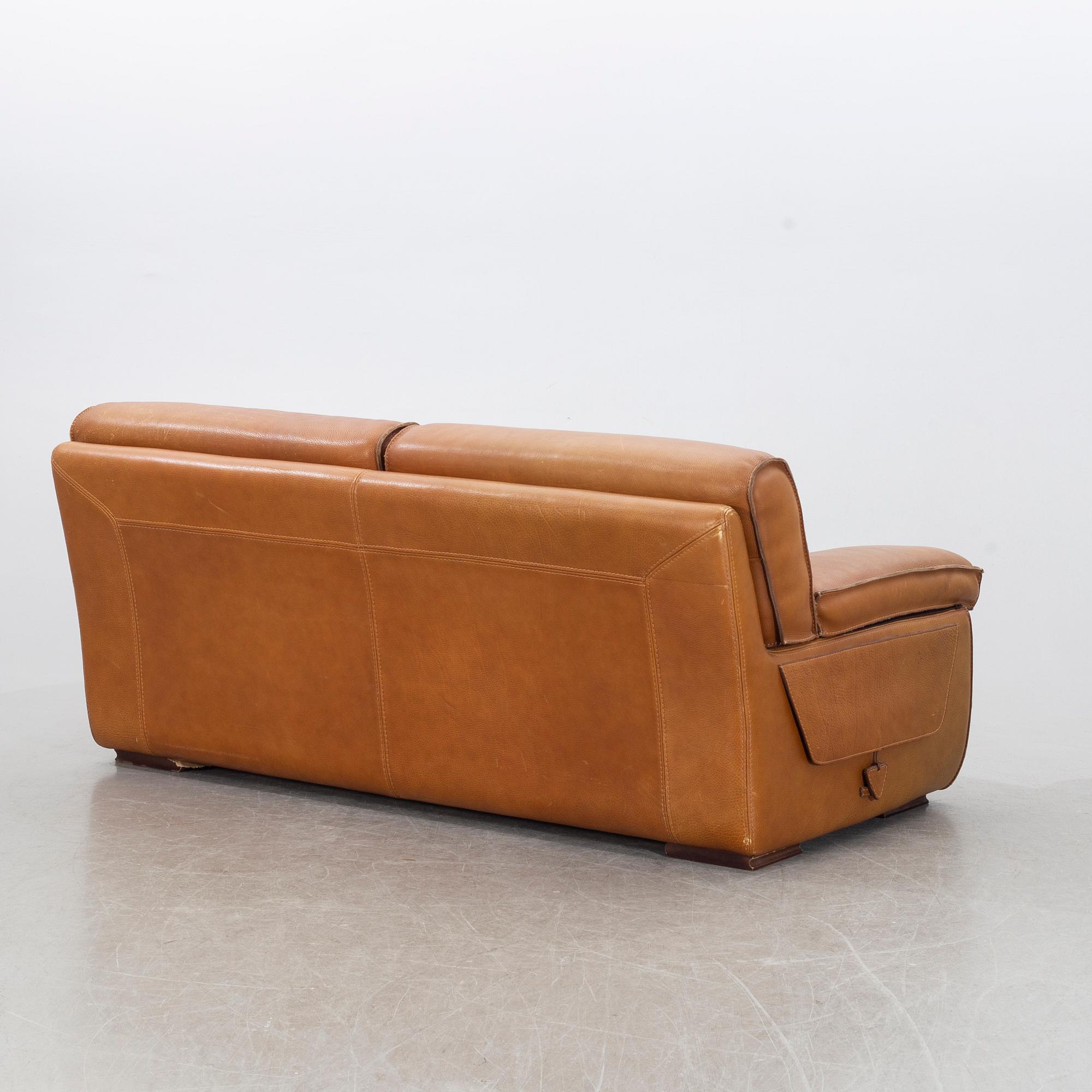 A Roche Bobois leather sofa late 20th century.