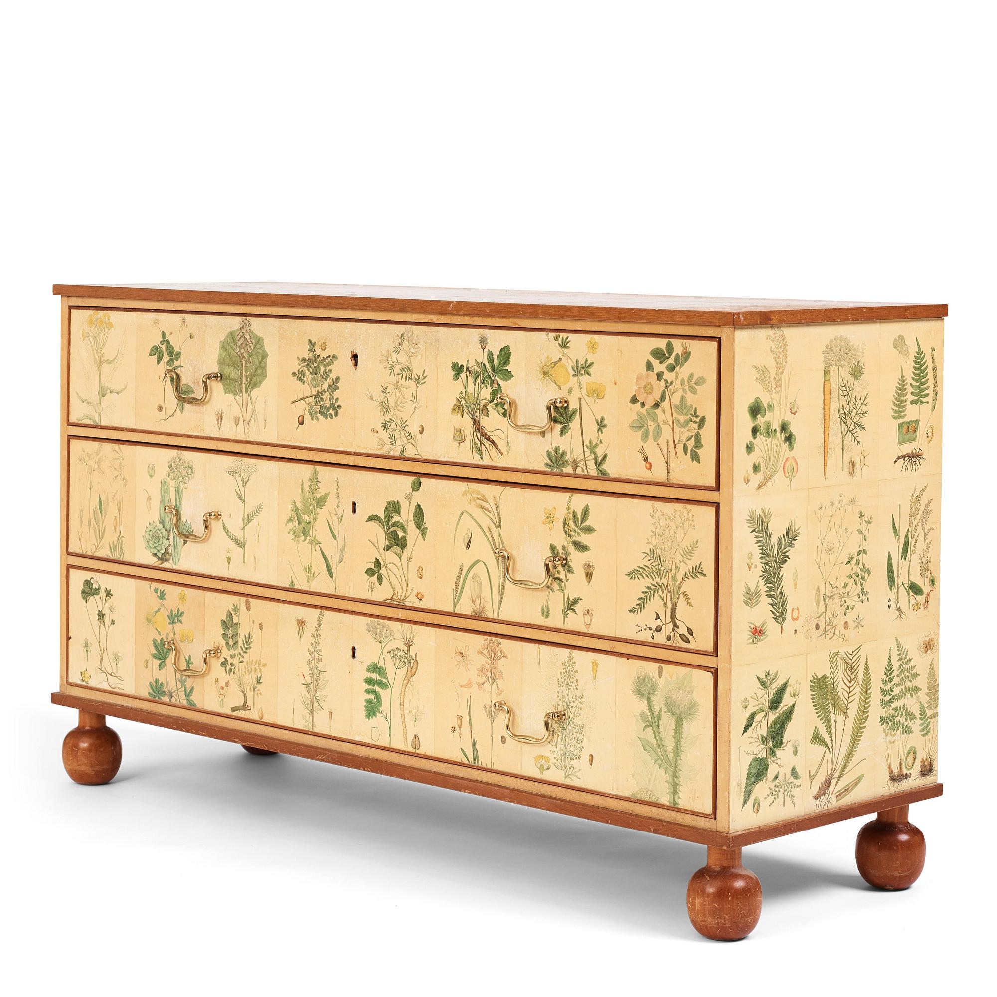 Josef Frank, a 'Flora' chest of drawers, Svenskt Tenn Sweden 1950s.